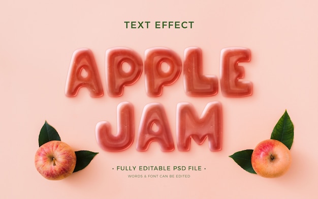 PSD fruit jam text effect