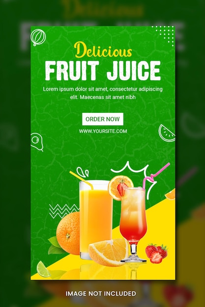 PSD fruit juice banner