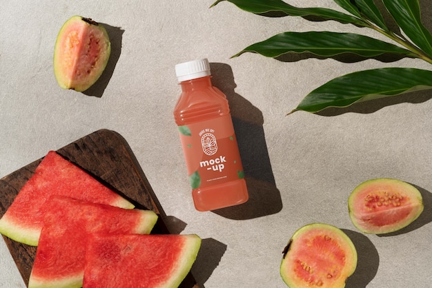 Fruit juice bottle mockup design