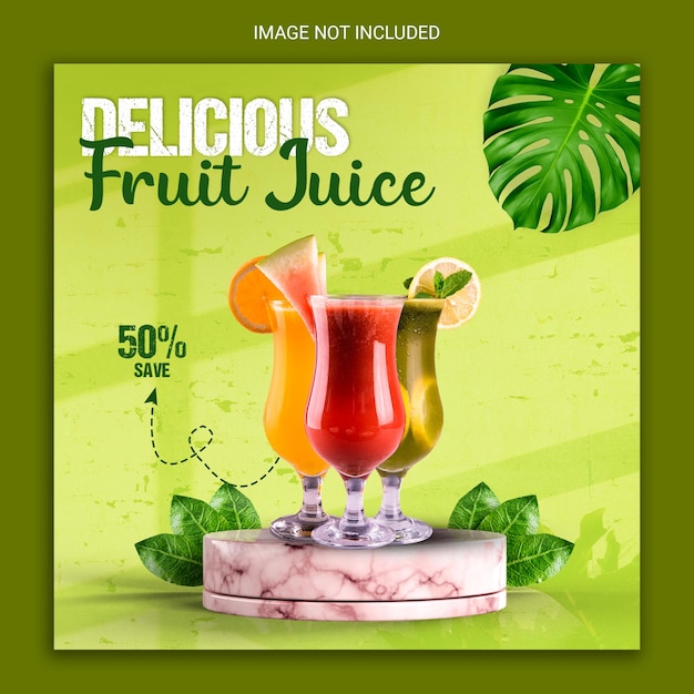 PSD fruit juice social media banner template design