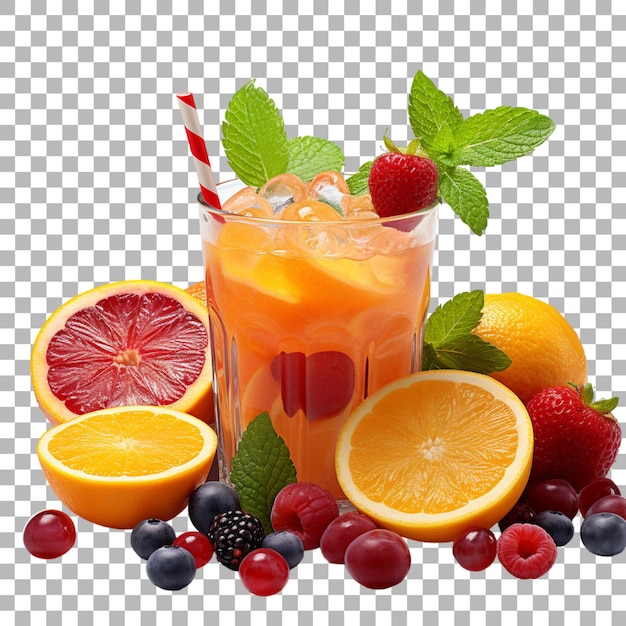 PSD fruit juice on transparent background