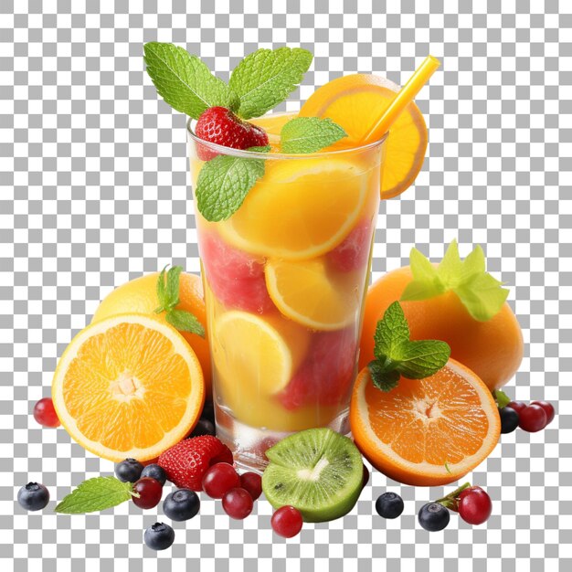 PSD fruit juice on transparent background