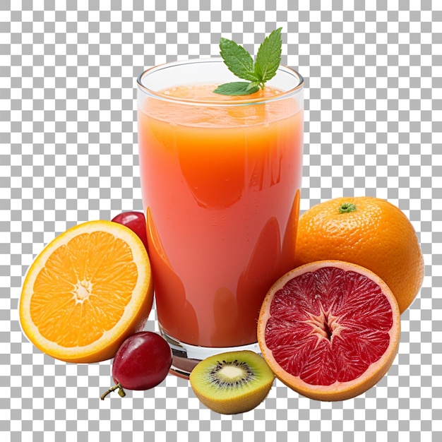 PSD fruit juice on transparent background