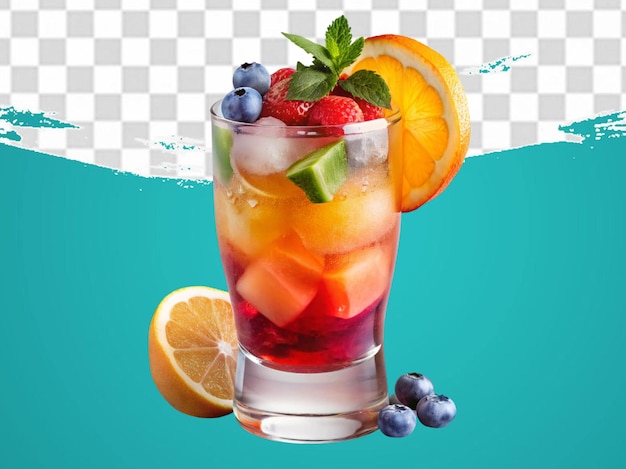 フルーツジュース - 粉された氷とフルーツスライス