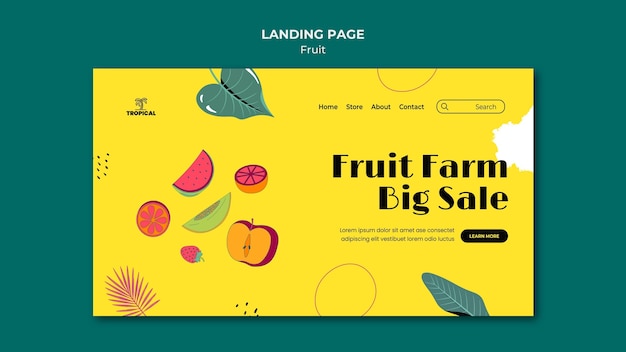 PSD fruit landing page