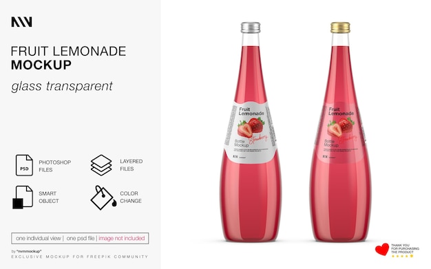 Mockup di limonata alla frutta