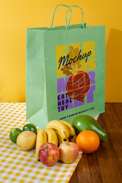 Design mockup di imballaggi per frutta