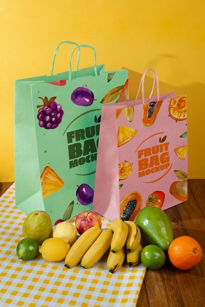 Design mockup di imballaggi per frutta