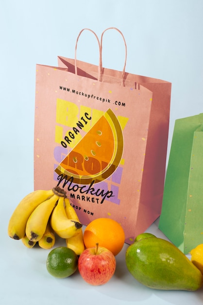 PSD design mockup di imballaggi per frutta