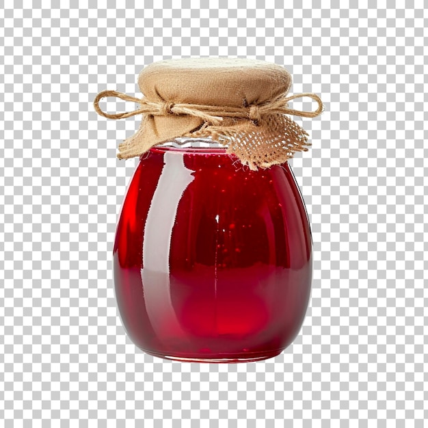 PSD fruit preserves or jam glass jar bottle isolated on a transparent background