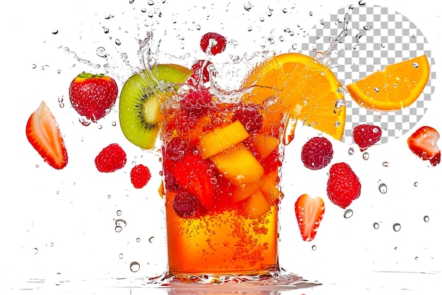 PSD fruit punch splashdown un fruit punch con uno splashdown su uno sfondo trasparente