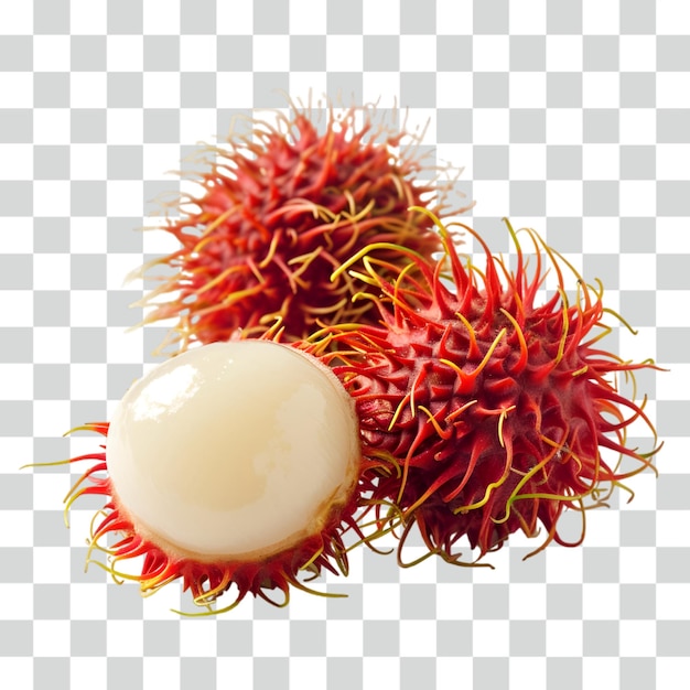 PSD sfondo trasparente di rambutan di frutta