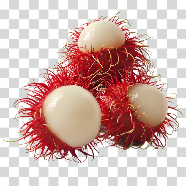 PSD sfondo trasparente di rambutan di frutta