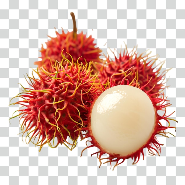 PSD sfondo trasparente di rambutan di frutta