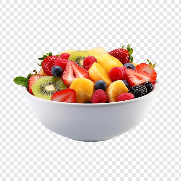 PSD fruit salad isolated on transparent background