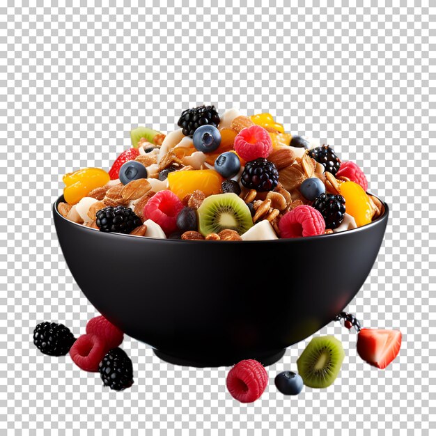 PSD fruit salad isolated on transparent background