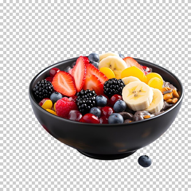 Fruit salad isolated on transparent background