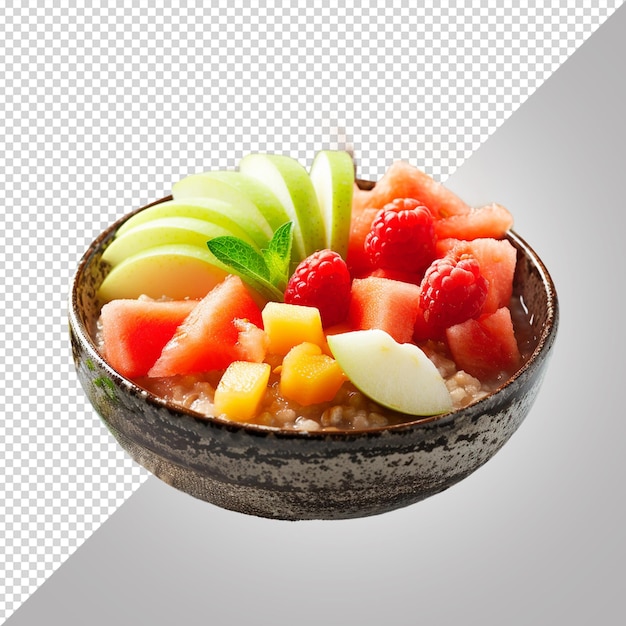 PSD fruit salad isolated on white background