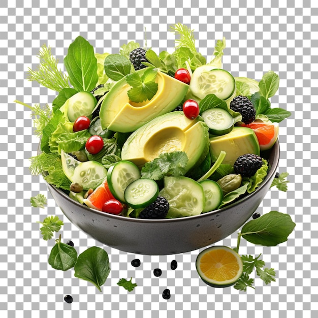 PSD fruit salad on transparent background