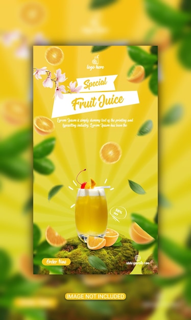 PSD fruit sap banner ontwerp