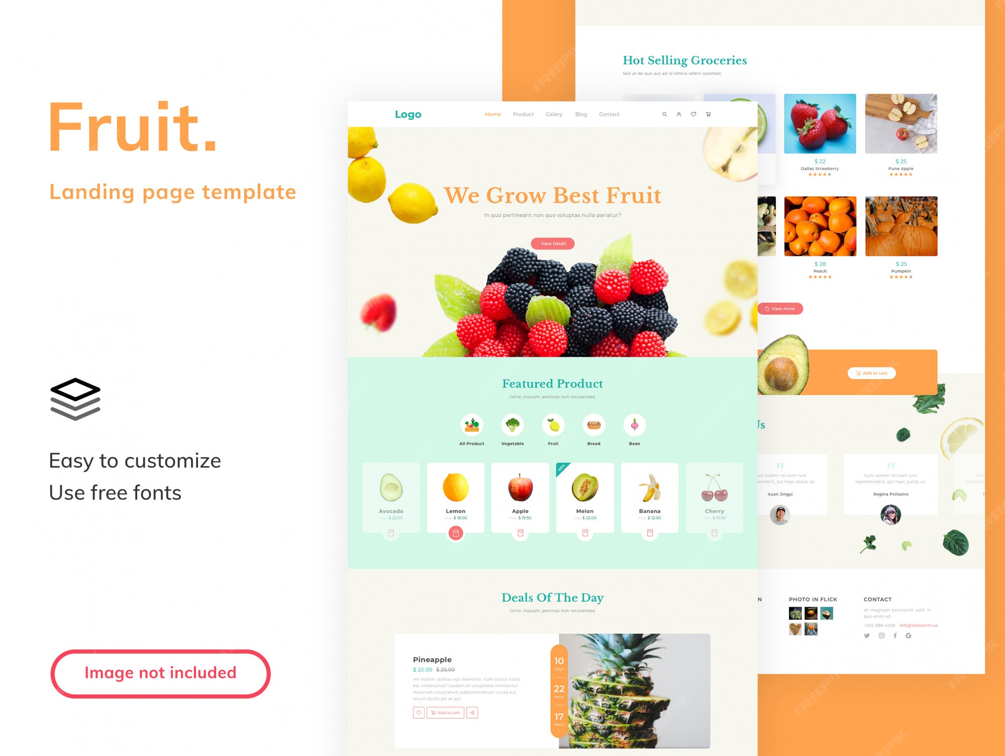 Premium PSD | Fruit shop landing page template