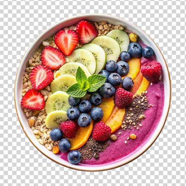 PSD fruit smoothie on bowl on transparent background