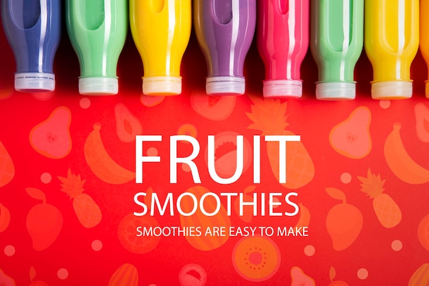 Fruit smoothies are easy to make mock-up