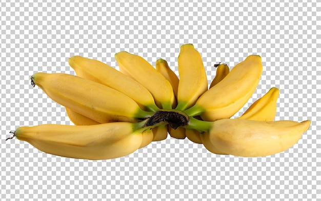 PSD フルーツ 透明な背景の黄色いバナナ png