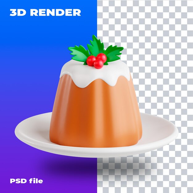 PSD fruitcake psd 3d ikona 3d renderowanie wysokiej rozdzielczości