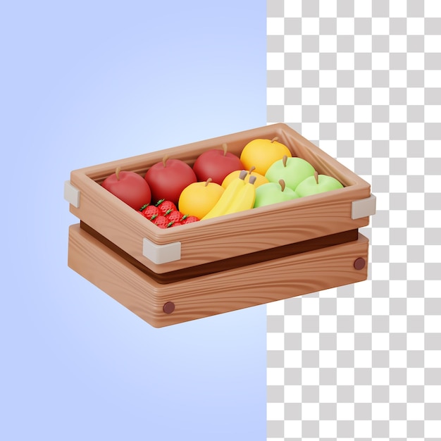 Fruitmand 3d illustratie