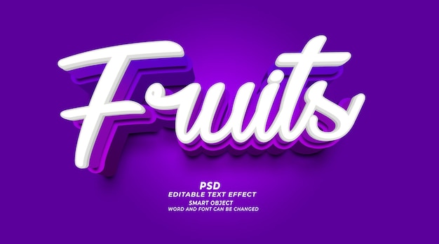 PSD fruits 3d editable photoshop text effect style