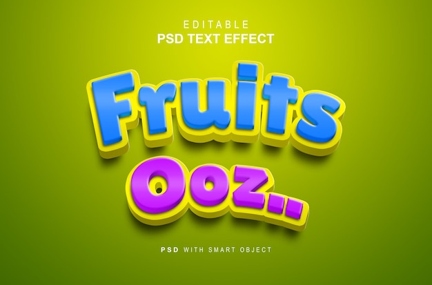 PSD fruits-ooz-teksteffect