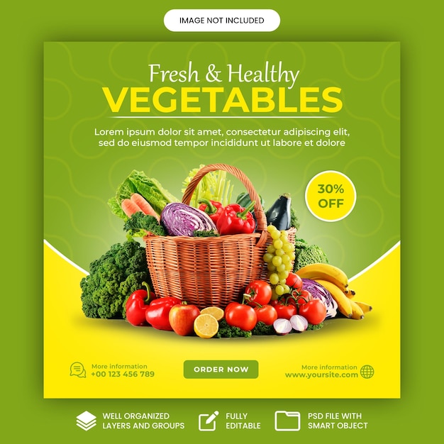 Fruits and vegetables instagram post template