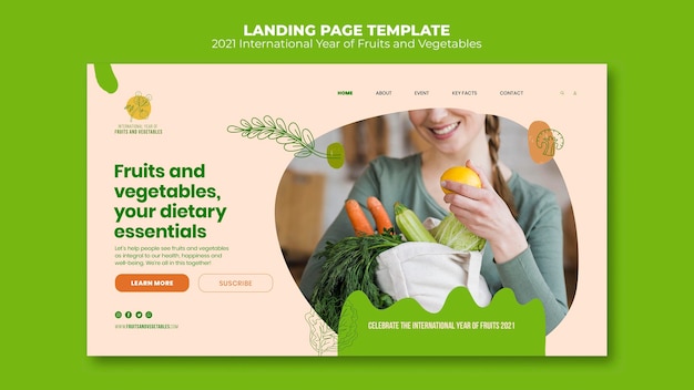 Fruits and vegetables year landing page