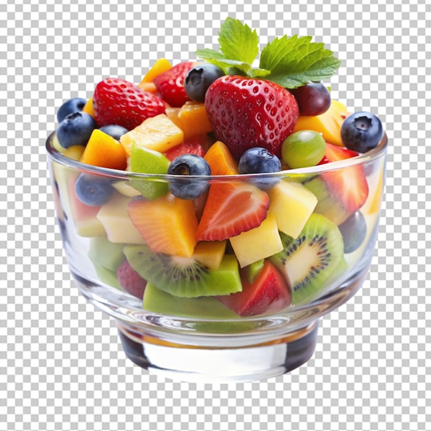 PSD fruitsalade in een glazen vaas