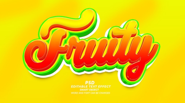 Fruity 3d editable text effect photoshop style