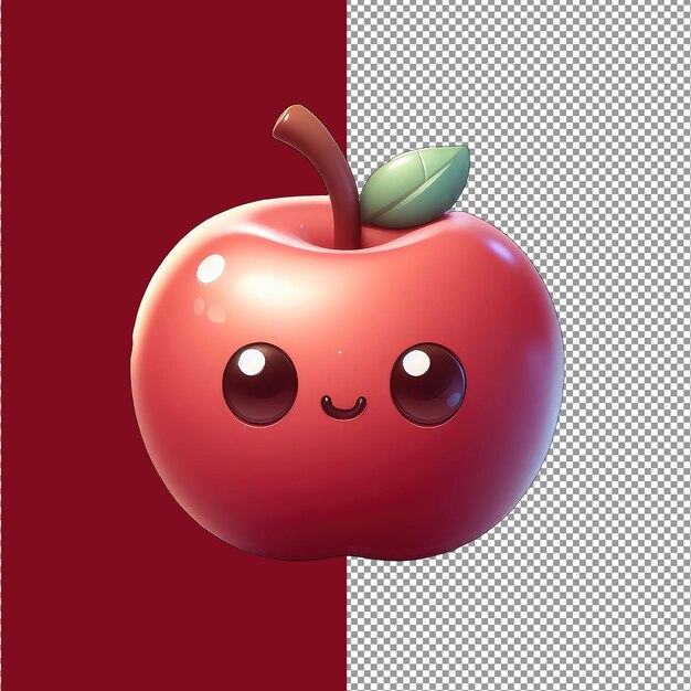 PSD fruity fusion a playful apple in isolated png 3d