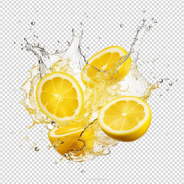 PSD 투명 배경 png에 고립 된 과일 레몬 주스