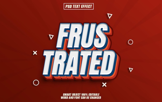 frustrated text effect font editable typography 3d text