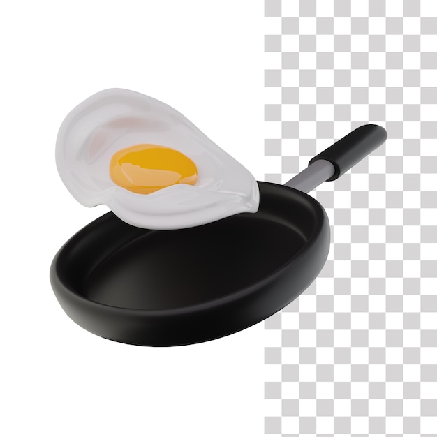 Frying egg 3d icon