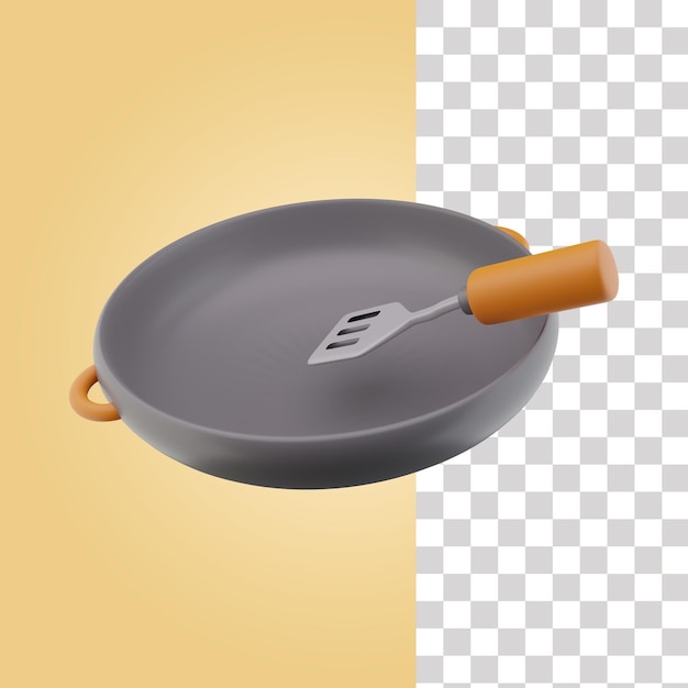 Frying pan 3d icon