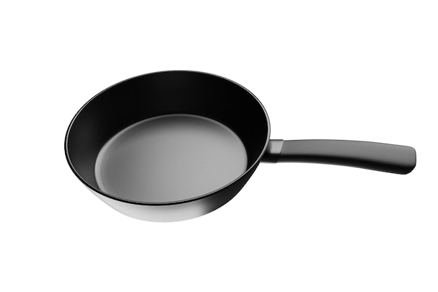 PSD frying pan with plastic handle 3d