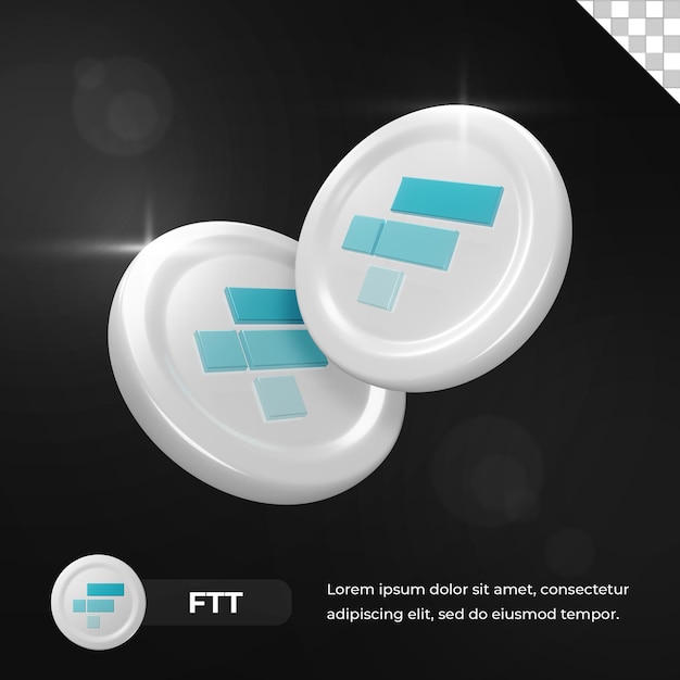 Ftx token ftt cryptocurrency coin 3d rendering