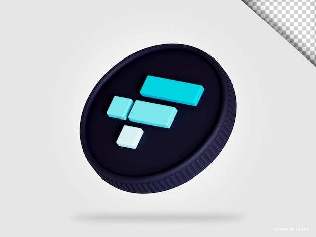 FTX Token ftt cryptocurrency munt 3D-rendering geïsoleerd