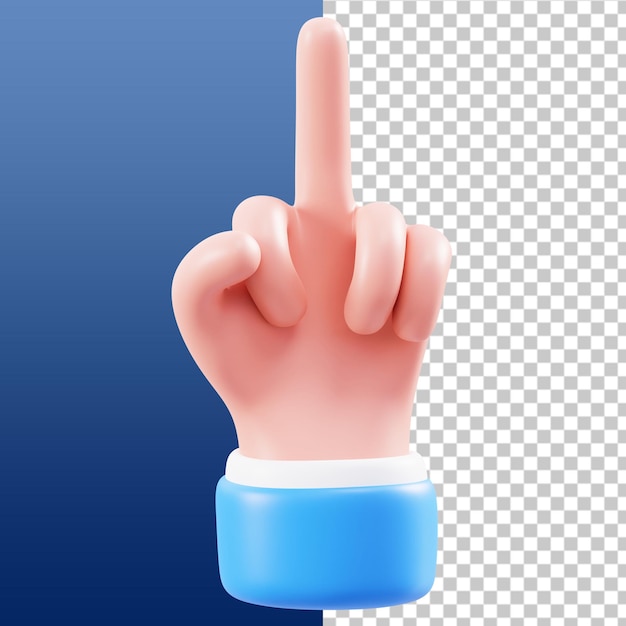 PSD fuck hand gebaar 3d illustratie