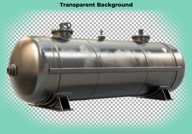 PSD fuel tank isolated on transparent background