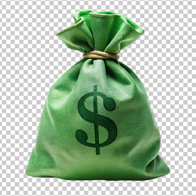 PSD a full bag of dollars isolated on a white background