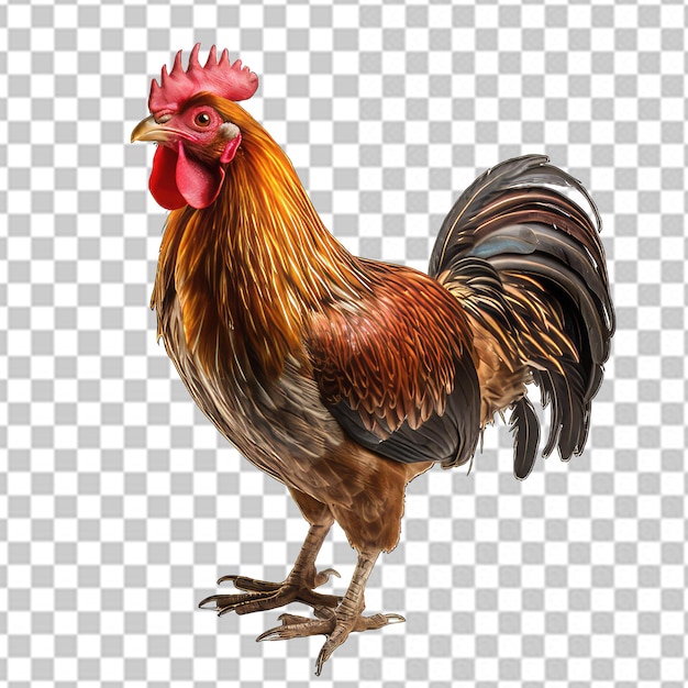 PSD full body of hen standing isolated transparent backgroun