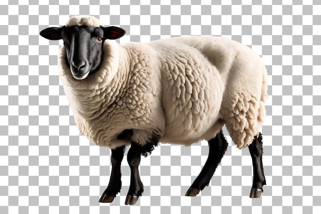 full body realistic fluffy sheep standing