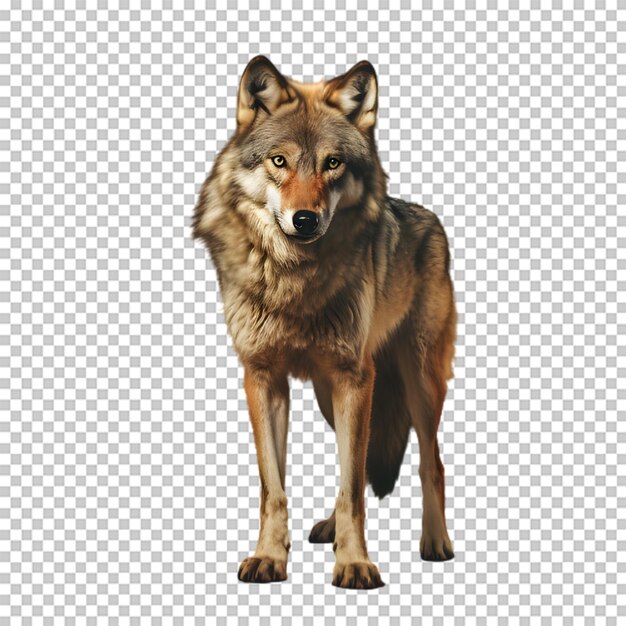 Full body wolf isolated on transparent background